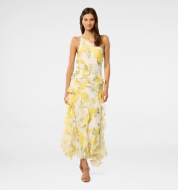 Belle One Shoulder Ruffle Gown