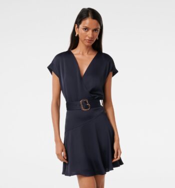 Cordelia Petite Satin Wrap Mini Dress