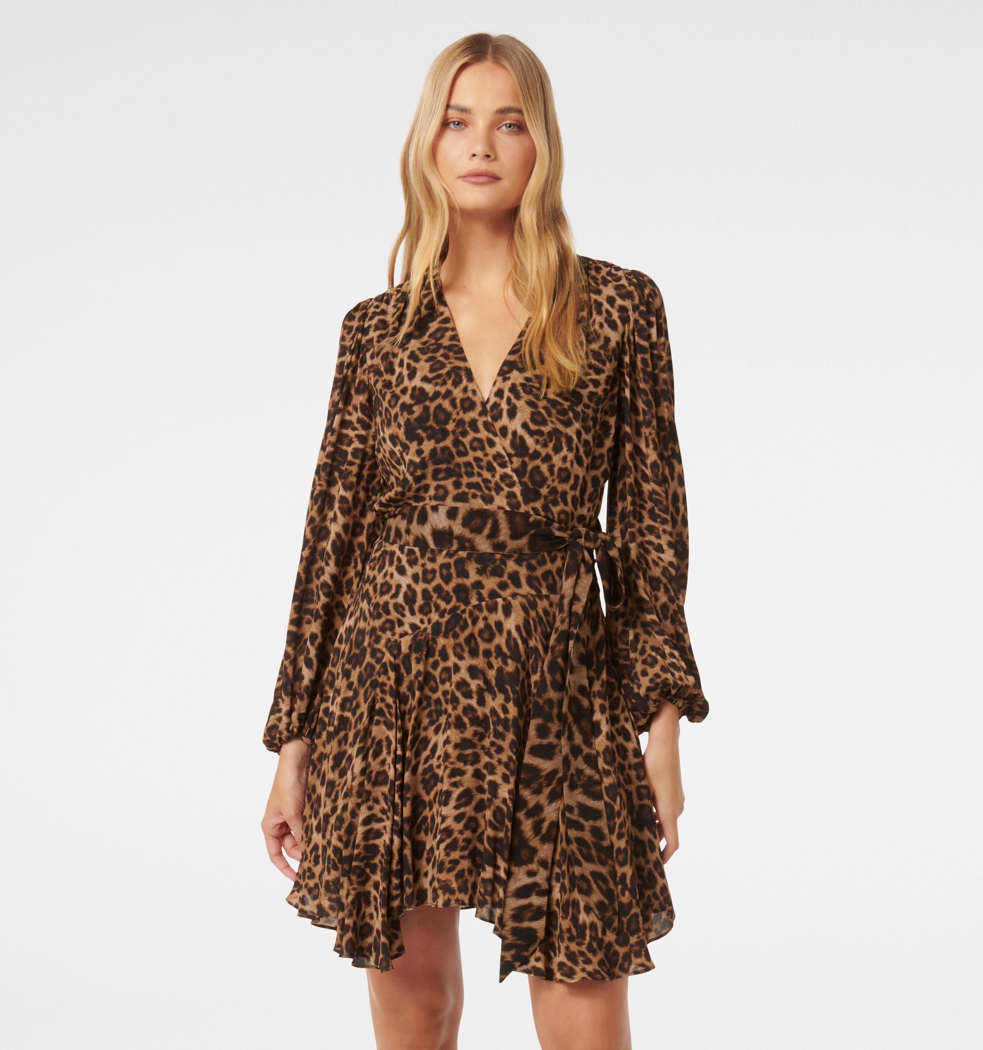 Amila Belted Godet Mini Dress