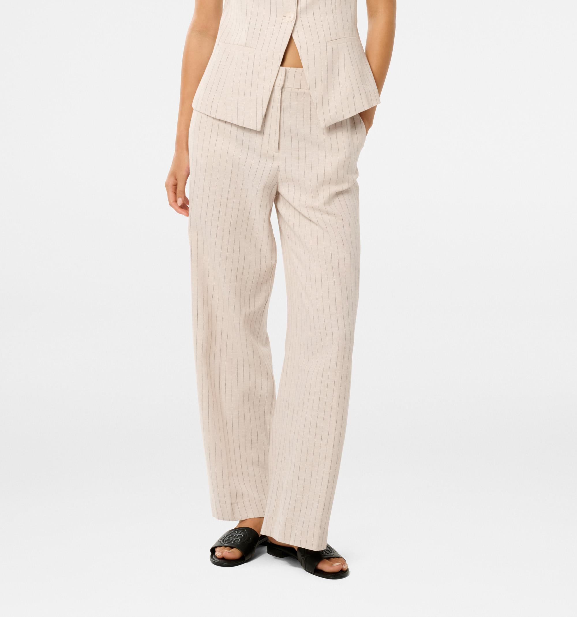 Blake Pinstripe Linen Wide Leg
