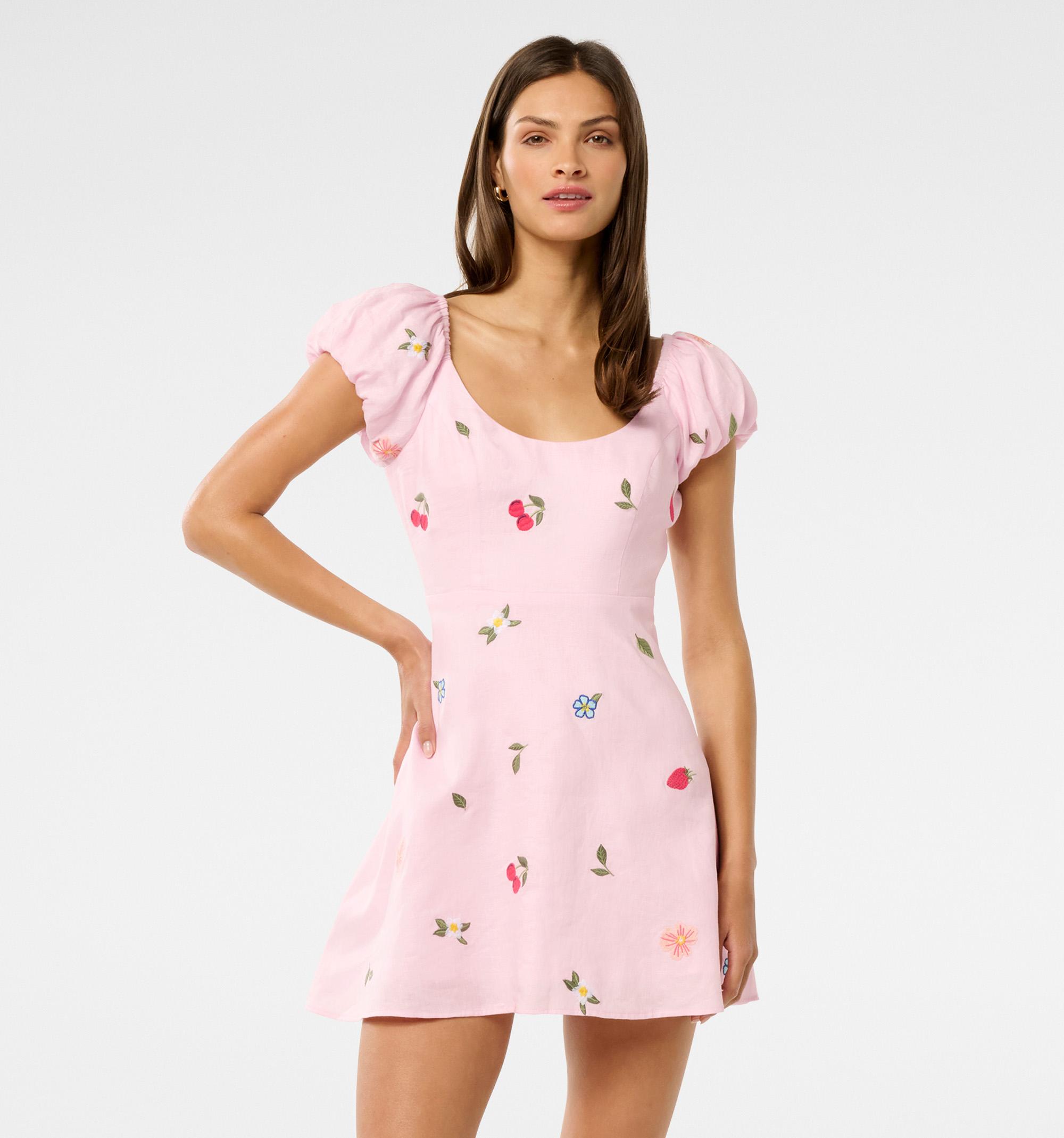 Clara Embroidered Linen Mini D