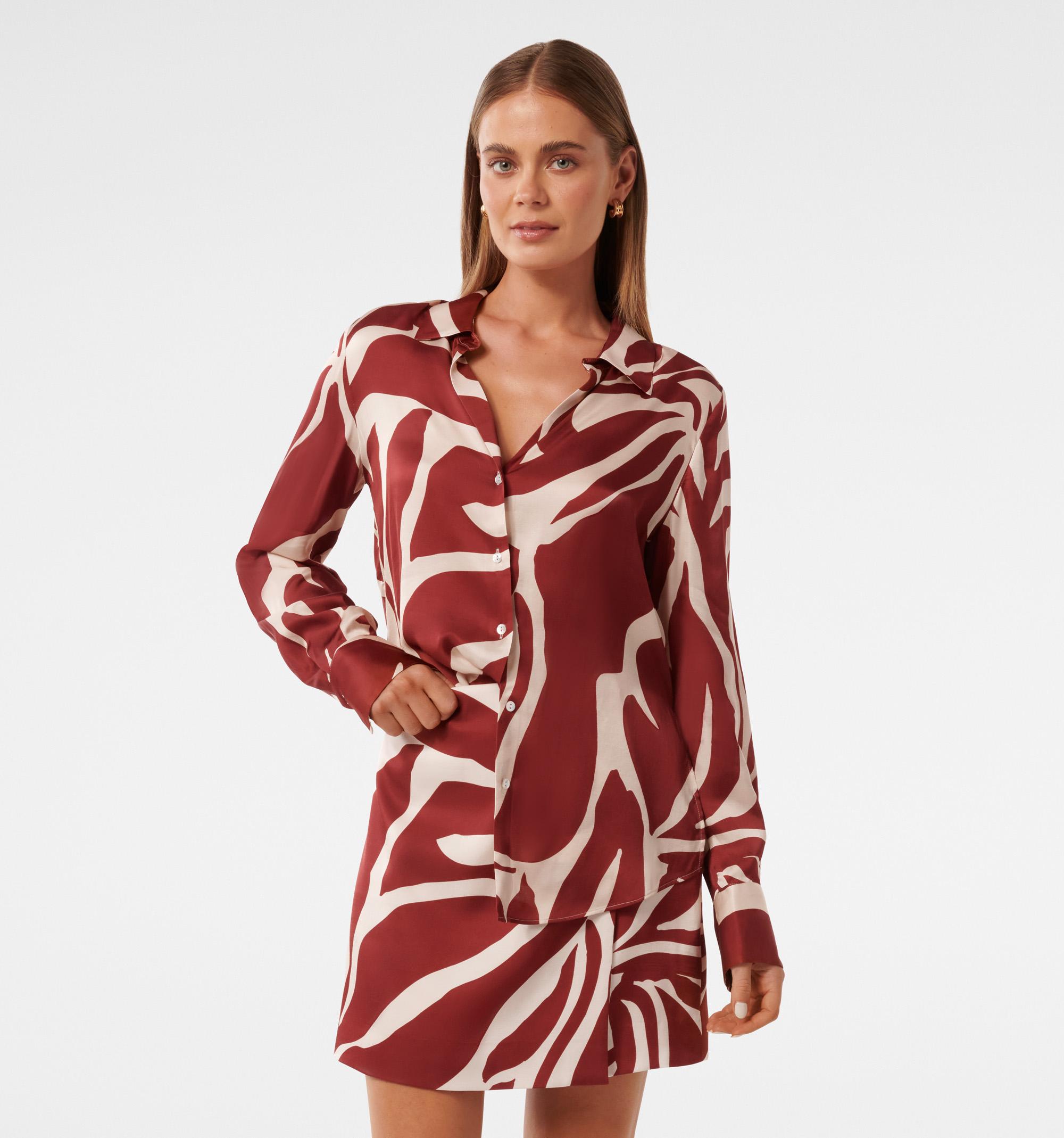 Harvey Notched Neck Satin Shir