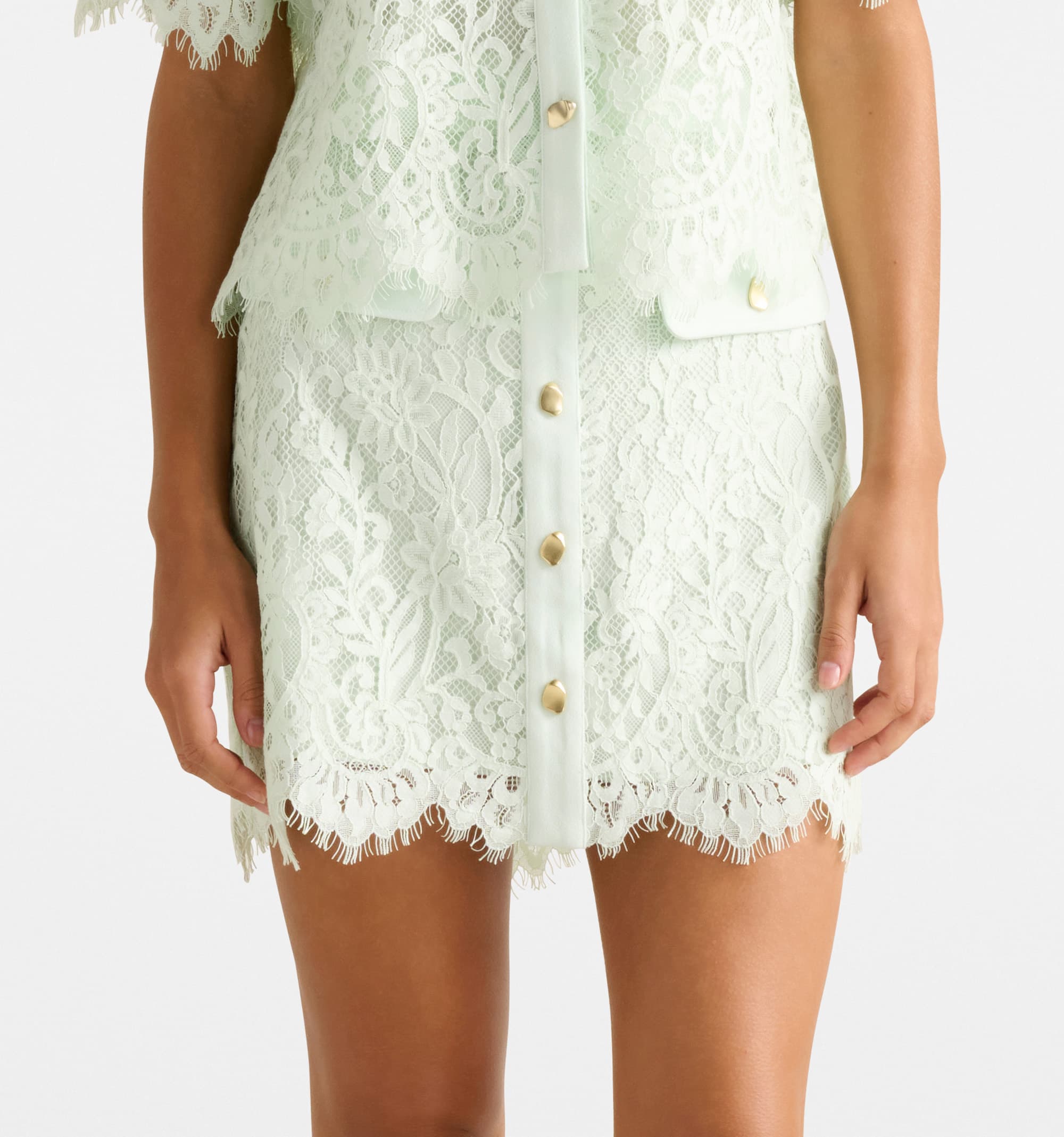 Lola Button Lace Mini Skirt
