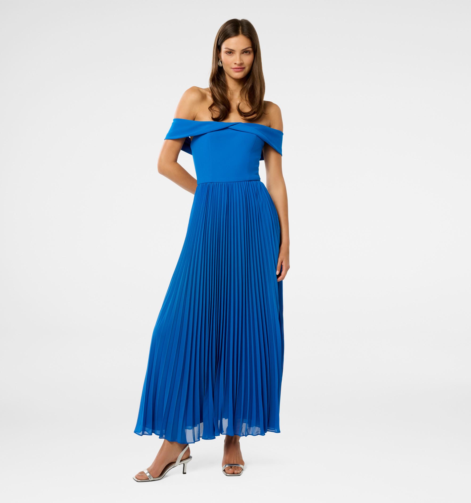 Louise Off Shoulder Pleat Midi