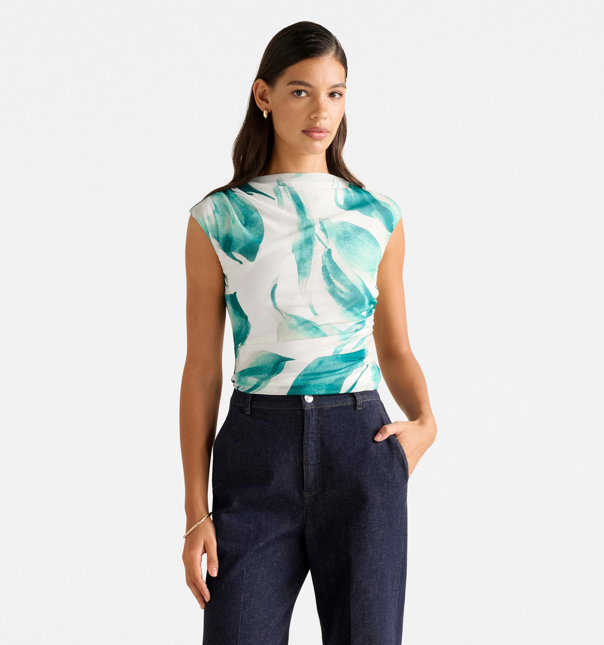 Mel Extended Sleeve Mesh Top