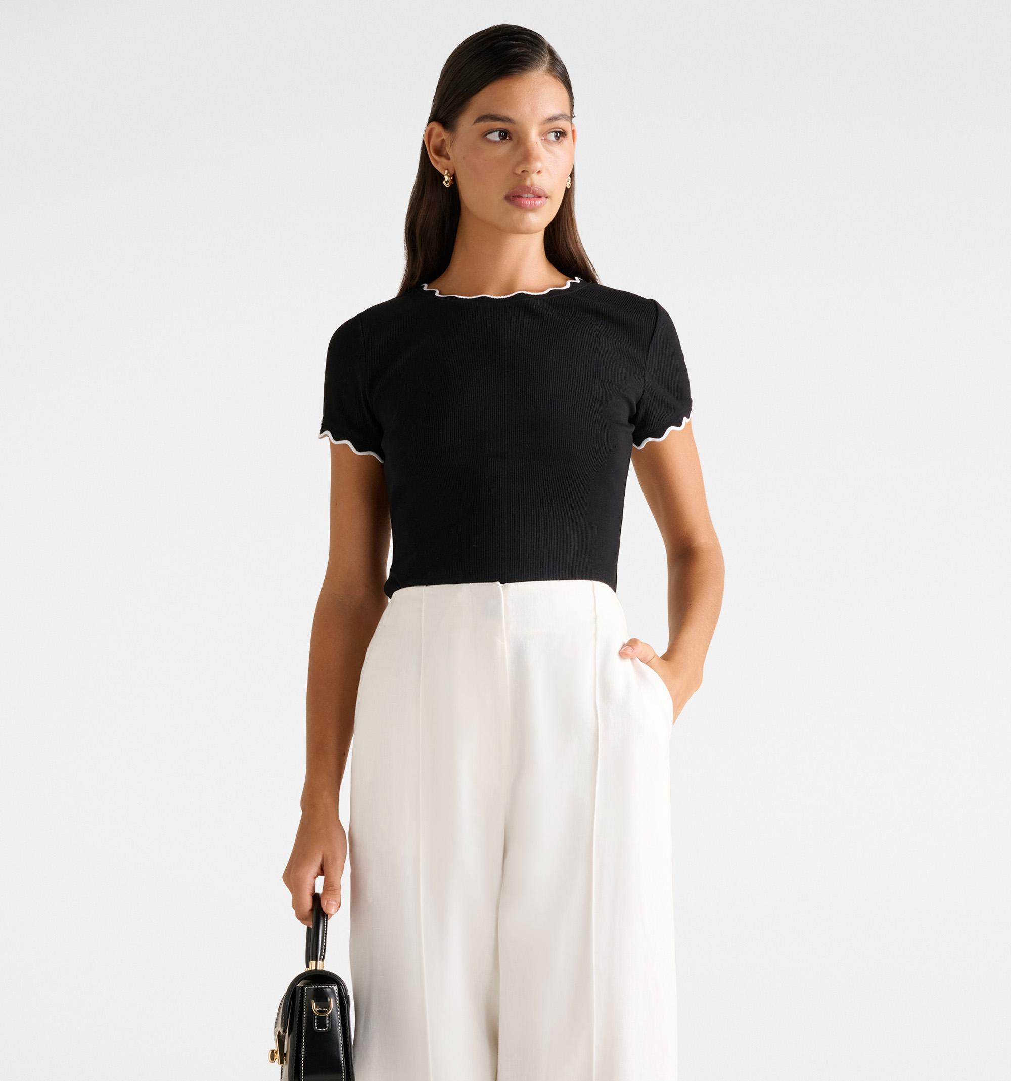 Rebecca Scallop Trim Tee