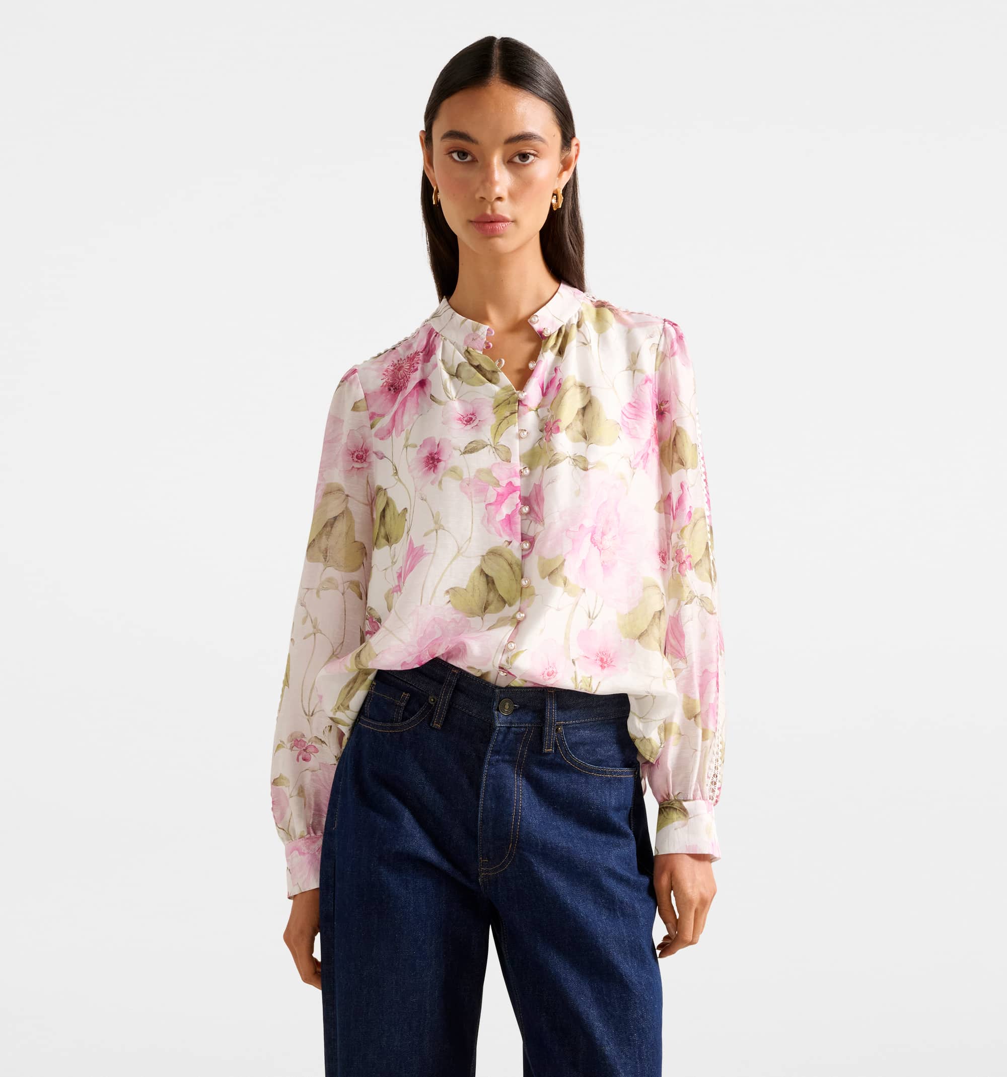 Simona Trim Sleeve Blouse