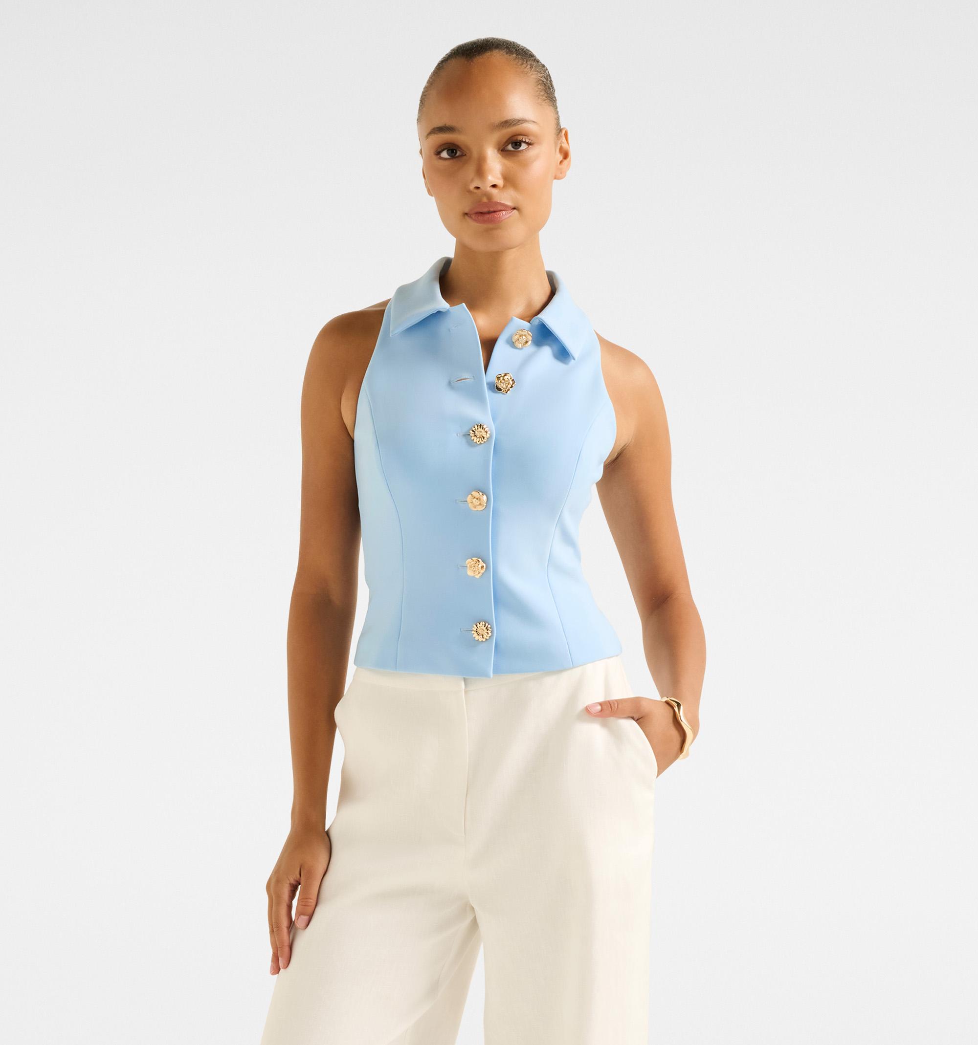 Tilly Button Detail Halter Top