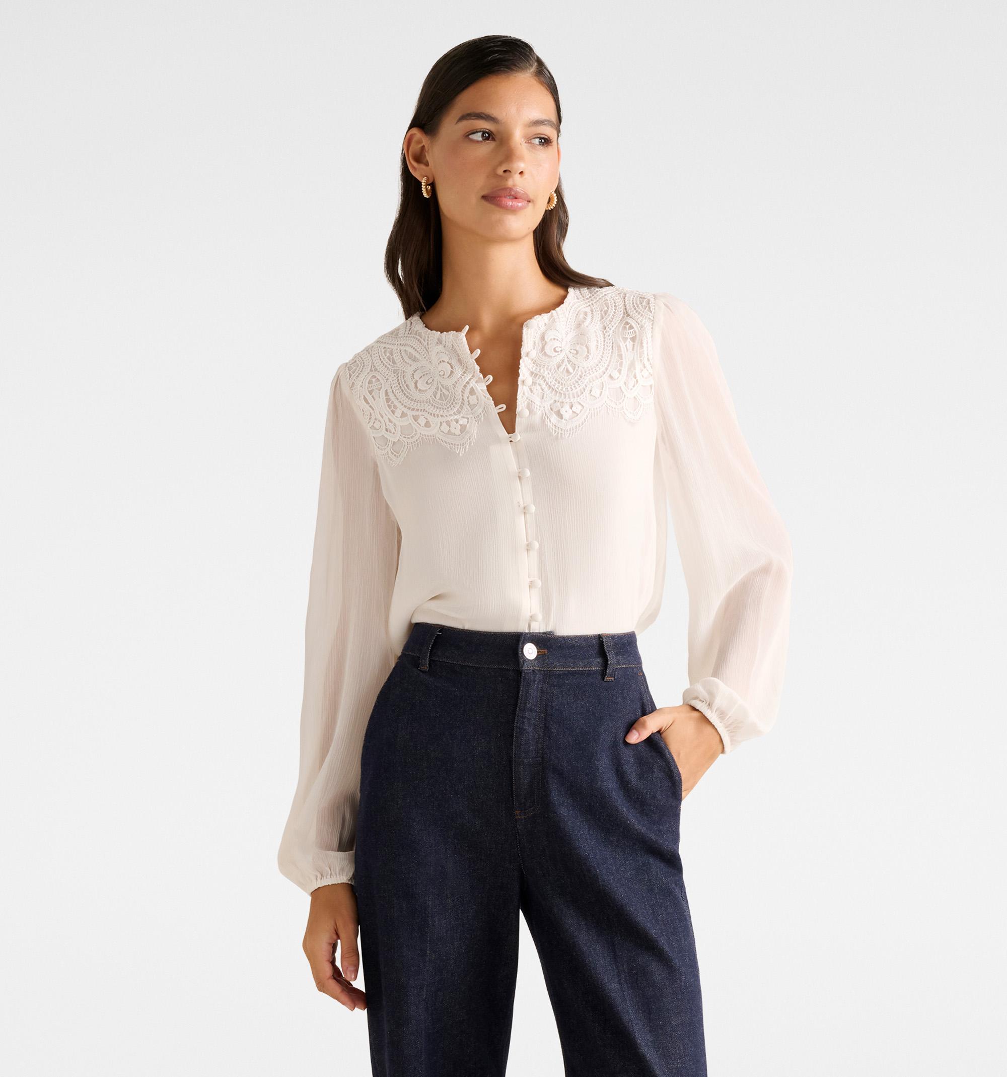 Zoe Lace Yoke Blouse